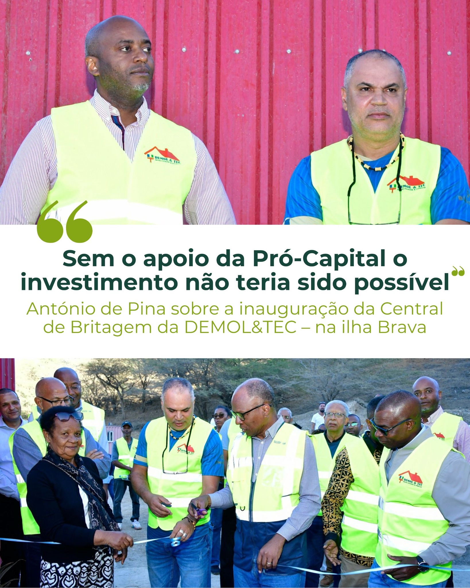 A Demol & TEC inaugurou a primeira central de britagem da ilha Brava